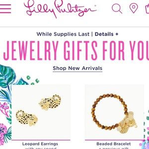 GWP Leopard earrings and bracelet